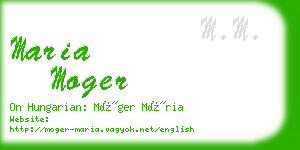 maria moger business card
